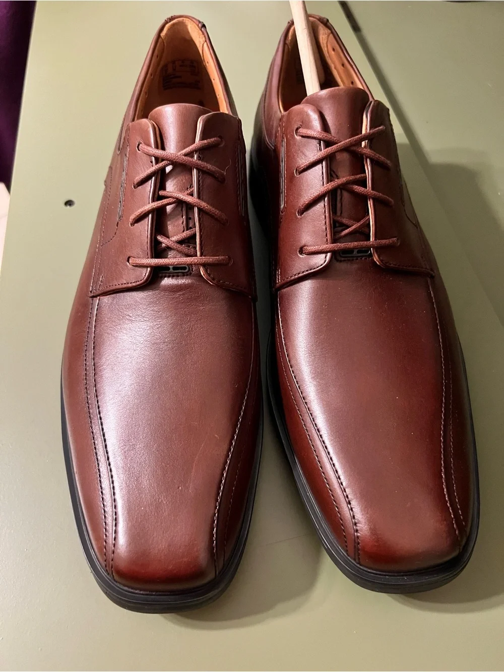 Men's Brown Leather Clarks UnKenneth Way Oxfords